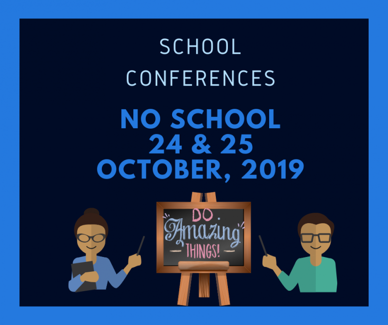 No School October 24 and 25, 2019