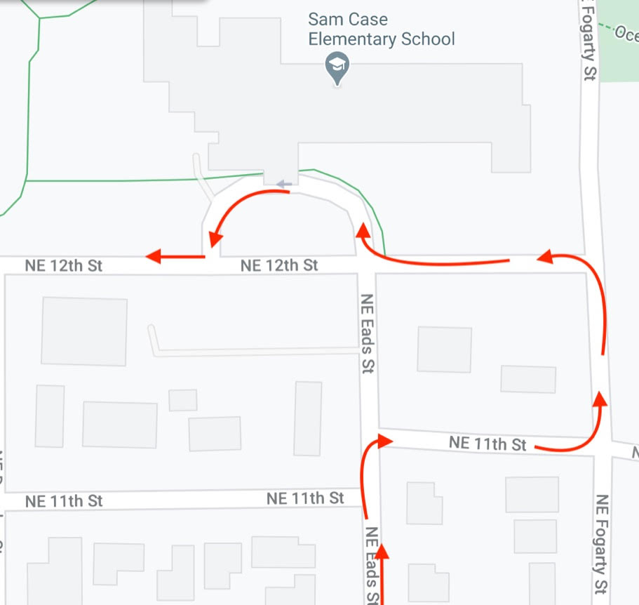 Student Drop Off and Car Pick Up Map
