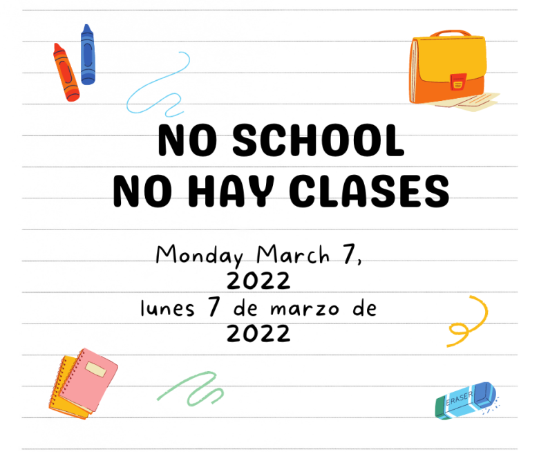 No School Monday, March 7